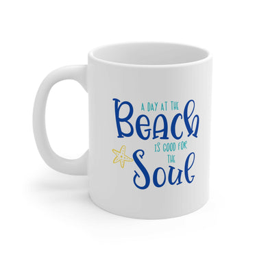 A Day at the Beach Ceramic Coffee Mug Mugs New England Trading Co
